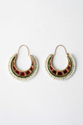 GOLD PLATED GLASS WORK EARRINGS