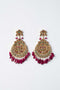 GOLD PLATED TURQUOISE & RED EARRINGS