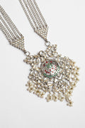 SILVER PLATED KUNDAN NECKLACE