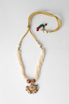 GOLD PLATED BRAIDED PEARLS NECKLACE